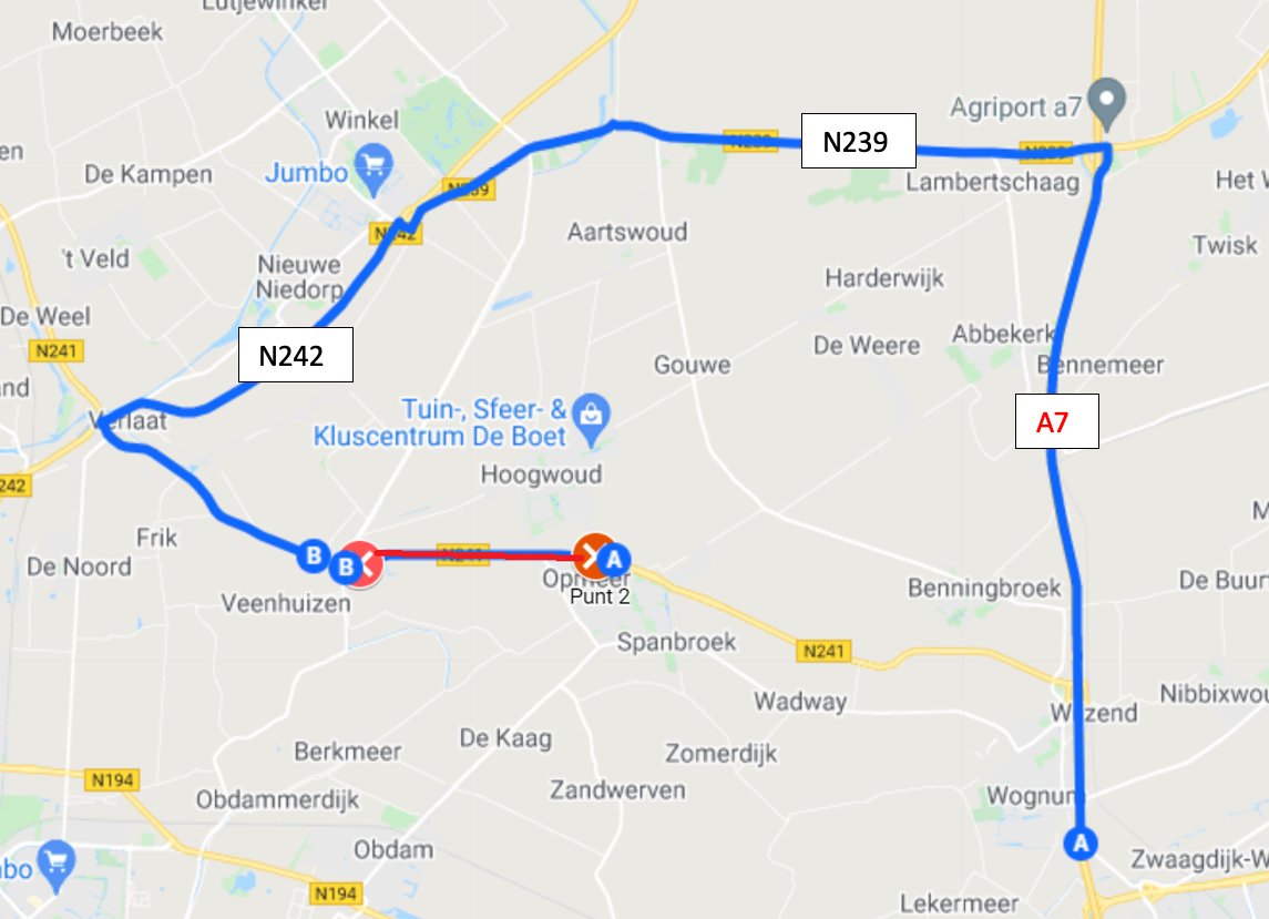 Langereis Auto Omleiding 4-5 feb