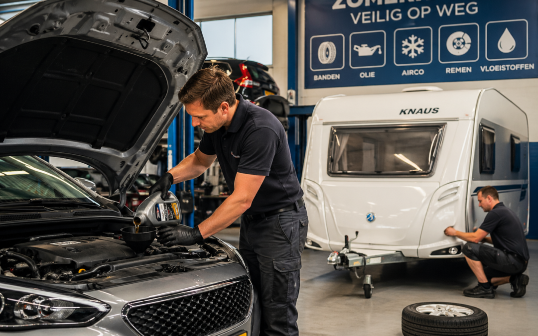 Zomerdrukte bij autobedrijven: auto en caravan vakantieklaar de weg op